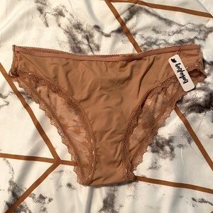 BootayBag nude bikini undies, size M with mesh and star details